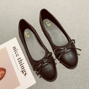 Womens Flat Slip-On Shoes Butterfly Knot Decorated Soft Bottom Patchwork Upper Comfortable round Toe Casual Fashion Sneakers