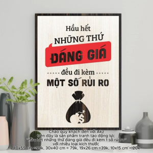 Tranh gỗ 3D cắt lớp – Hầu hết những thứ đáng giá đều đi kèm một số rủi roà một lời nhắc dũng cảm và thực tế: không có thành quả lớn nào đến từ vùng an toàn. Mọi sự đột phá – trong công việc kinh doanh hay cuộc sống – đều đòi hỏi bạn dám đánh