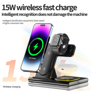 3 in 1 Wireless Charger Dock Station Dock 30W portable foldable Fast Wireless Charger Stand