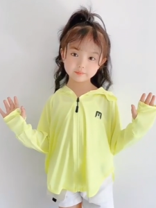 [Fast Shipping] Kids Sun Protection Coat Solid Color Elastic UV Resistant Jacket for Kids Boys Girls 3-8 Yrs