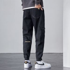 ROMON | Loose Fit Harlan Workwear Pants For Men Spring Autumn New Style Elastic Black Casual Long Trousers Summer Cargo Trousers