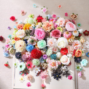 20Pcs Random style Artificial Flowers Mix Fake Flowers for Home Room Decor Wedding Decoration DIY Craft Gifts Wreath Accessories
