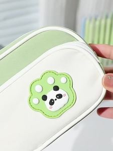 爆款小猫咪卡通笔袋女生高颜值文具袋大容量多隔层文具盒Popular little cat cartoon pencil case for girls with high appearance stationery bag large capacity multi compartment stationery box