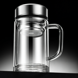 olan | Double Layered Glass Cup with Handle Filter
