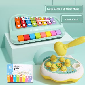 Educational Eight-tone Hand-pounding Piano Baby 2-in-1 Wooden Keyboard Musical Toy for Infants And Toddlers Music Play