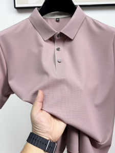 Ice Silk Short Sleeve Polo Shirt Mens Summer Breathable Quick Dry Slim Fit Casual Thin Style Business Half Sleeve T-Shirt
