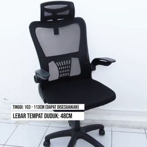 Deli Office Chair / Kursi Kantor / Kursi Kerja Jaring dengan Senderan Kepala Sangat Nyaman E4925 E4926