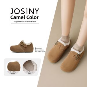 Josiny | Height Increasing Thick Sole Birkenstock Shoes Fleece Lined