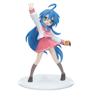 Bandai | Lucky Star Anime Izumi Konata 17cm PVC Trio Try It Figure Kawaii School Uniform Collectible Toy Home Desk Decor Birthday Gift