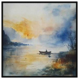 Tranh phong cảnh bờ biển màu nước. Tranh treo tường dán tường canvas trang trí. CGI-1920