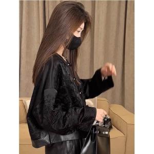 Chinese Style Black Elegant Short Jacket