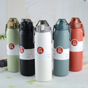 Thermos Bottle With Handle Outdoor Sports Insulated Water Bottle 316 Stainless Steel Vacuum Flask Cille Thermos Water Cup