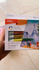 Màu nước Deli C12-12 dạng tuýp 12 màu tươi sáng dung tích 12ml