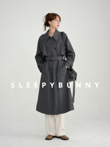 Grey Autumn British Style Loose and Elegant Long Jacket