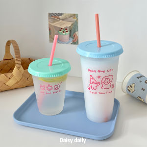 Cốc Nhựa Dung Tích Lớn Dễ Thương Cốc Đựng Nước Cốc Cà Phê Cầm Tay Cốc Đựng Nước Dùng Cho Mọi Đối Tượng Cốc Đựng Nước Có Nắp Và Ống Hút