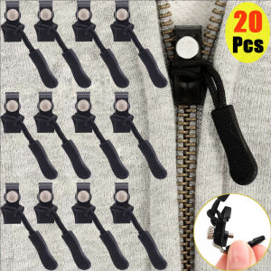 20Pcs Detachable Zipper Universal Zipper Repairer Replacement Zipper Slider Pull DIY Zipper Head Repairing for Jacket Bags Coat Sewing