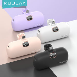 【50% OFF Voucher】KUULAA 5000mAh Power Bank Fast Charging and PD Input Small Docking Battery with LED Display Powerbank Compatible with iPhone 15 14 13 12 Pro Max Portable Charger 20W USB C Charger For Samsung Xiaomi Huawei Type C Charger