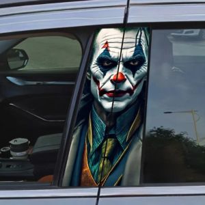 1PC Clown Car B Pillar Stickers Funny Auto Waterproof Decoration Cover Scratches DIY Car Doors Pillar Sunscreen Vinyl Decals