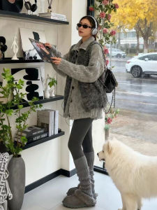 XUECAIQI | Lazy & Versatile Stylish Knit Vest Sweater Set Women