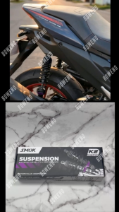Rear Shock 305mm Set 2pcs for Yamaha NMAX V1 V2 V3 Aerox V1 V2 V3 SMOK Plug & Play Heavy Duty Black Purple