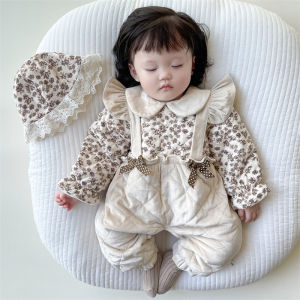 Clothes for Babies Winter Clothes Newborn Baby Girls Jumpsuit Full Moon Fleece-Lined Romper Outwear Winter Super Cute Cotton-Padded Dress