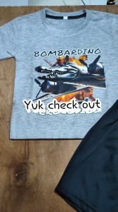 Baju Kaos Setelan Anak Laki Laki Karakter Anomali Bombardiero Crocodilo Keren 1 - 10 Tahun - DTF