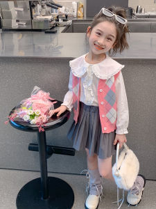 Childrens Clothing Girls Sweater Vest Fall and Winter New Arrival Baby Girl Fleece-lined Waistcoat Children Teens Tops Kids Knitting Vest