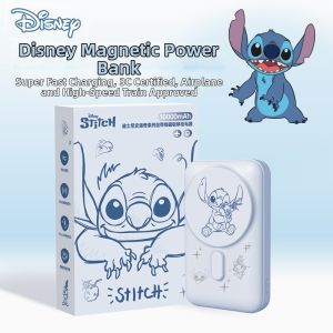Disney | Magnetic Charging Portable Power Bank 3C Certified Travel Friendly Slim Lightweight Built-in Cable Fast Charging High Capacity