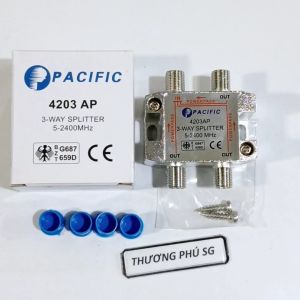 Bộ chia 1 ra 3 tín hiệu truyền hình cáp  chia Tivi Camera / Spliter 5-2400MHz (PACIFIC TỐT)