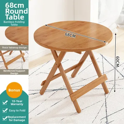 QIUZHISE | Portable Foldable Dining Table For Small Spaces Bamboo & Wood