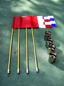 New Golf Flagstick Aluminum Alloy Yellow Blue Indoor Red Plastic Golf Ball Green Grass Sign Post Sports Fitness Fans Supplies