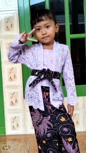 [Ship from KL] SET Premium Children Kebaya Brocade Long Sleeve XS-XL Traditional Malay Muslim Kids Wear Baju Raya