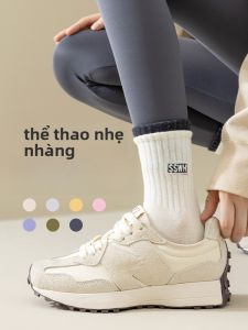 JINGCHI | Tất cotton dài đến bắp chân cho nữ quần Shark thời trang thu đông không xương tất cotton nguyên chất tất thường ngày