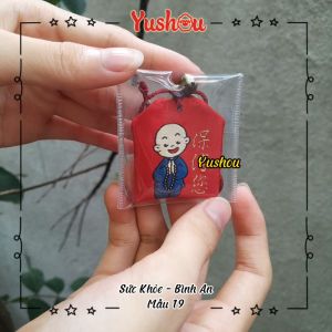 Móc Khóa Yushou Sức Khỏe Bình An - Mẫu 19 - Chú Tiểu (Kiểu Omamori) Có sẵn