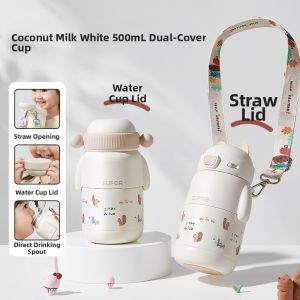 Supor | Childrens Thermal Cup 316 Stainless Steel Straw & Drink Cap