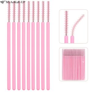 50pcs Disposable Eyelash Brush Crystal Eyebrow Comb Eyelashes Lifting Mascara Wand Micro Brushes Lash Extension Makeup Tools
