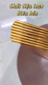 Combo 5 đôi đũa inox  mạ vàng titan  chuẩn xịn - dua an com - đũa thép không rỉ - đũa inox 304  - dua inox an com - phụ kiện bàn ăn - dua an