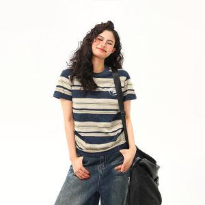 WILDAZI | Vintage Stripe Slightly Loose T-Shirt
