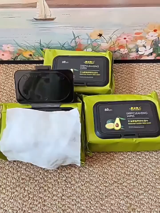 60-sheet avocado makeup remover wipes gentle and non-irritating for deep facial cleansing disposable pull-out type