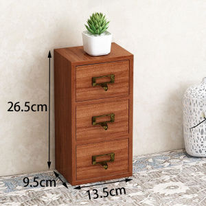 Mini Economic Wooden Storage Cabinet with Drawers Retro Simple Design Home Use Organizer Chest Small Medicine Cabinet