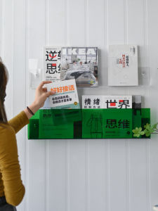 Punch-Free Acrylic Bookcase Ins Color Transparent Magazine Rack Storage Rack Book Storage Reading Book Stand