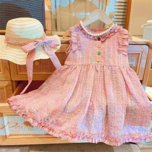 Summer New 2-7 Years Girls Sleeveless Colorful A-Line Princess Dress 1 Pc Kids Korean Version Fashion Ruffle Casual Clothes