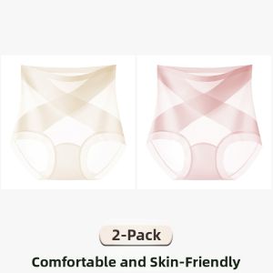 Slimming Seamless Postpartum Tummy Control Buttocks Lifting Womens High-Waist Ice Silk Thinner Underwear