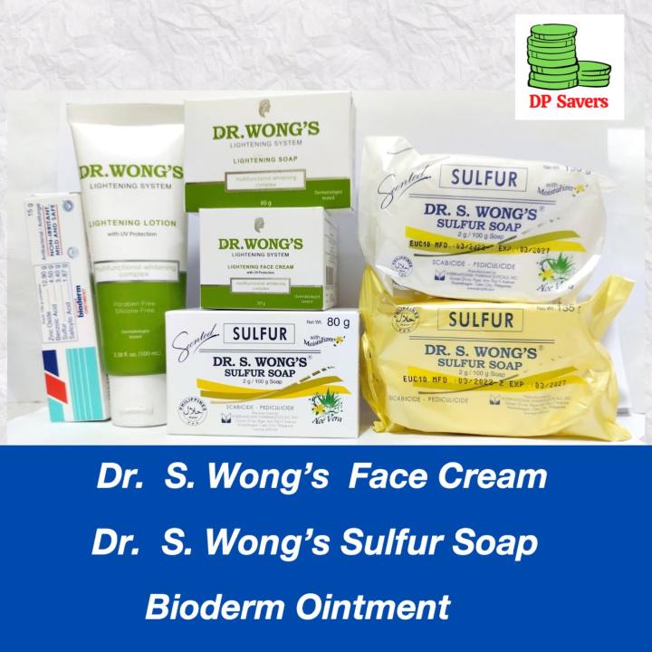 Dr Wong Sulfur Soap Bioderm Ointment Cream with Moisturizer Aloe Vera ...