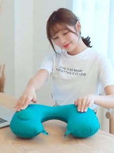 LED888 หมอนหนุนแบบเป่าลม รูปตัวยู แบบพกพา น้ำหนักเบา หมอนเป่าลมขนาดพกพา เบามาก จัดเก็บง่าย H689