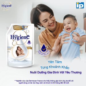 Combo Túi Nước giặt Đậm Đặc Hygiene 1.8L x Nước Xả Vải Đậm Đặc Hygiene 2L/2.2L - Hương Dịu Êm