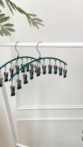 Móc Treo Quần Áo Trẻ Em Tất Vớ Living C Móc Inox 8 Kẹp 10 Kẹp Treo Khăn Chống Rơi Tiện Dụng