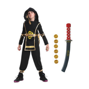 Carnival Ninja Costume For Kids Cosplay Naruto Hattori Hanzo Masked Clothing Children Birthday Party Dress