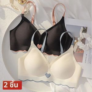 2 ชิ้น/เซ็ตผู้หญิงไม่มีรอยต่อ Bras Push Up Brassiere ไม่มีเหล็กสบายชุดชั้นในสําหรับหญิงผู้หญิง V คอเซ็กซี่ชุดชั้นใน