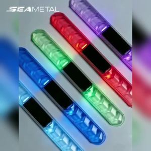 SEAMETAL | Đèn Cảnh Báo Chống Va Chạm Cửa Xe Năng Lượng Mặt Trời LED RGB SEAMETAL Dải Đèn An Toàn Chống Nước Đèn Trang Trí Nhấp Nháy Cho Ô Tô & Xe Máy